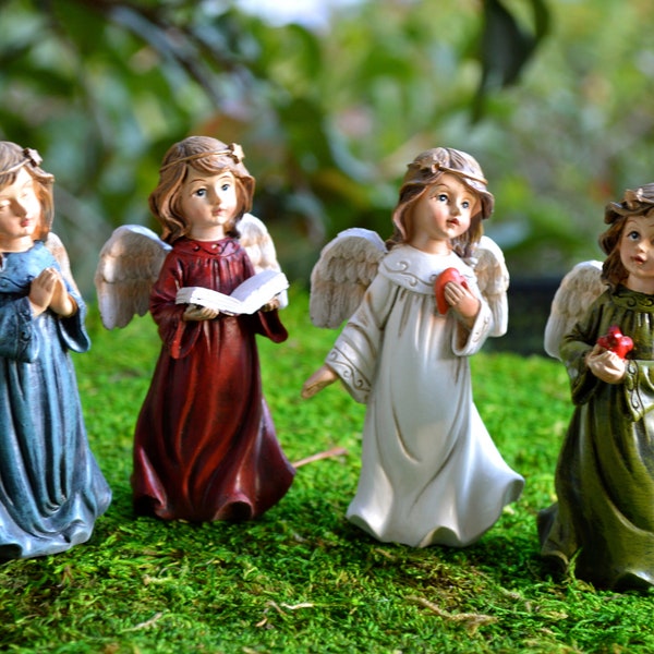 Miniature Angel Figurine ~ 4 Assorted Angels  ~ Fairy Garden Supplies ~ Miniature Garden Supplies ~ Miniature Angels ~ Choice at checkout