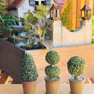 Miniature Topiary Potted Plant ONLY ~ Patio Discontinued  Fairy Garden Miniature ~ Dollhouse Miniature Plant ~ Topiary at Checkout