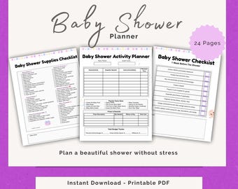 Baby Shower Planner Printable | Checklist, Budget, Guest List & Games | Instant Download PDF