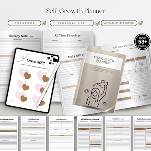 Self-Growth Planner: Personal Development Journal & Goal Setting (Digital Download)