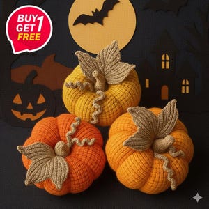 Handmade Crochet Pumpkin Pattern | Halloween Amigurumi Pumpkin Crochet Tutorial | Digital Download DIY Fall Home Decoration