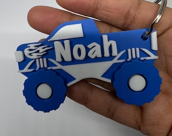 Personalisierter Monstertruck Kindergepäckanhänger, Schulrucksackzubehör