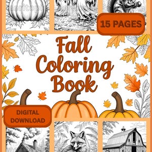 Autumn Coloring Book: 15 Fall Coloring Pages (PDF Download)
