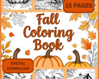Autumn Coloring Book: 15 Fall Coloring Pages (PDF Download)