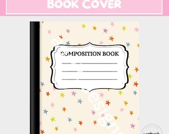 Books Composition Book Cover PNG Digital Download, Printable Composition Book Cover Design, Bookish PNG, Cute Notebook Cover