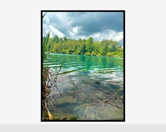 Impresión de arte mural de un lago tranquilo / Descarga digital de paisaje natural / Fotografía de un lago tranquilo para decoración del hogar y la oficina