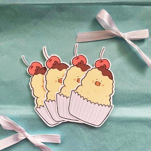 Cupcake Duck Sticker: Waterproof Vinyl Decal for Laptop, Water Bottle