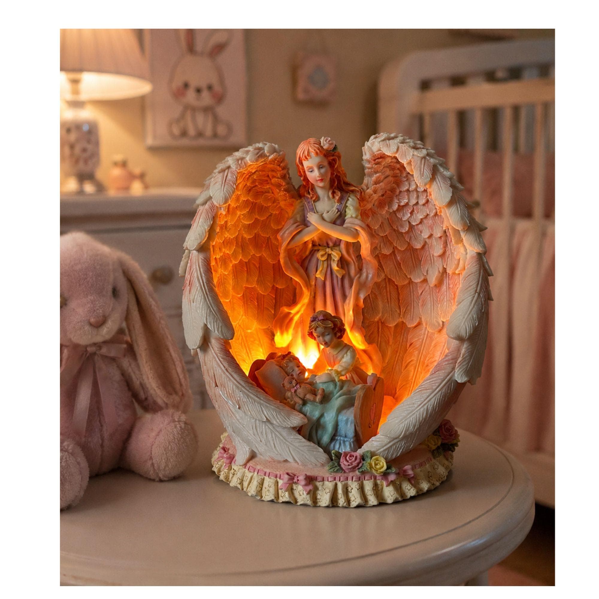 Vintage Guardian Angel Lamp - Etsy