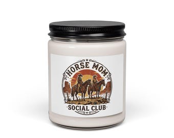 Western Horse Mom Social Club Candle | Americana Soy Candle | Frontier Vintage Cowgirl Mother's Day Gift