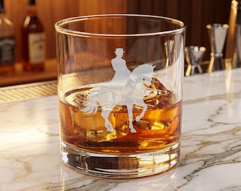 Dressuurruiter Silhouette whiskyglas | Gegraveerd: 10,5 oz