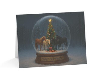 Horse Snow Globe Christmas Cards, Night