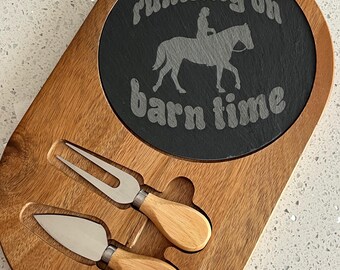 Barn Time Charcuterie Board - Perfect Gift for Equestrians, Horse Lovers