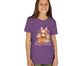 Easter Horse Kids Tee Shirt | Barnyard Bunny Horse in Basket Youth Tee | Easter Basket Stuffer