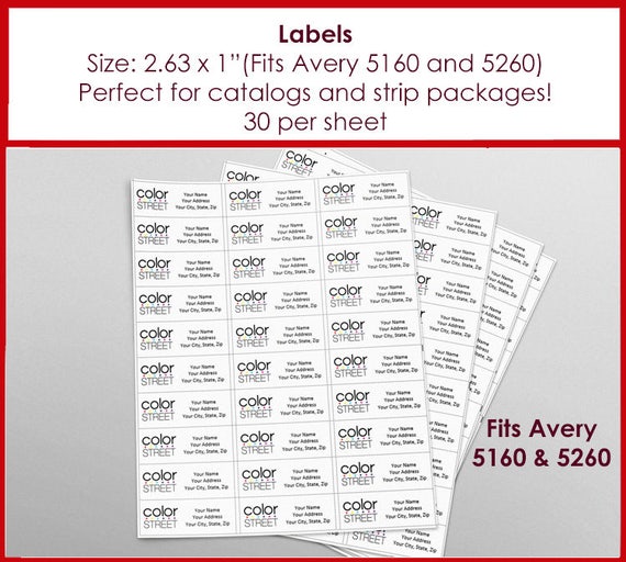 labels color street return address labels avery 5160 size etsy