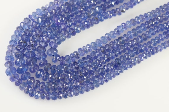 Natural Tanzanite Five Strand Necklace Faceted Ro… - image 7
