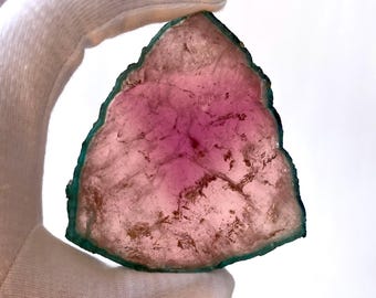 Rare huge 600 carats Watermelon Tourmaline Polished Slice 3 1/2x3 1/4 inches