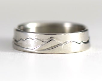 Mountain Band Crafted in Platinum Vermont Green Mountain Scenic Band