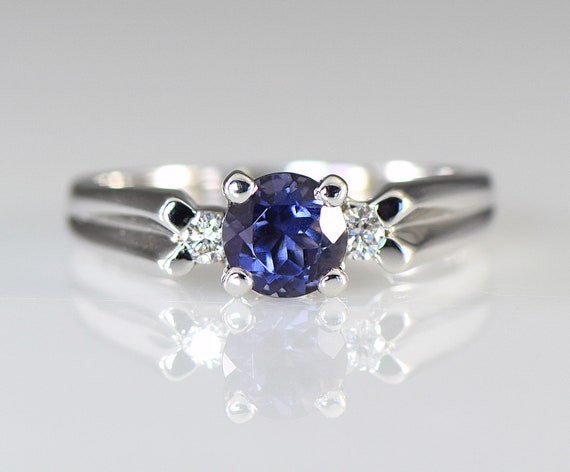 Iolite and clearance diamond ring