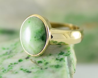 Vermont Jade 14K Yellow Solid Gold Ring