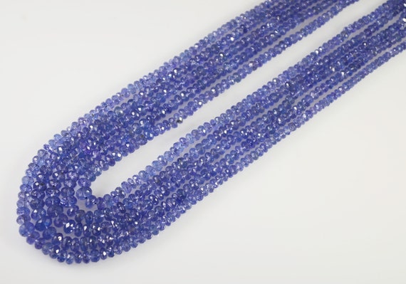 Natural Tanzanite Five Strand Necklace Faceted Ro… - image 8