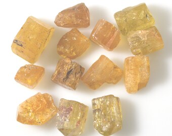 Golden Imperial Topaz Crystals: 148.6 ct Natural Oro Preto Crystals