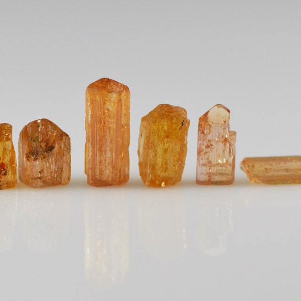 Imperial Topaz Crystals Six Precious Topaz Natural Crystals