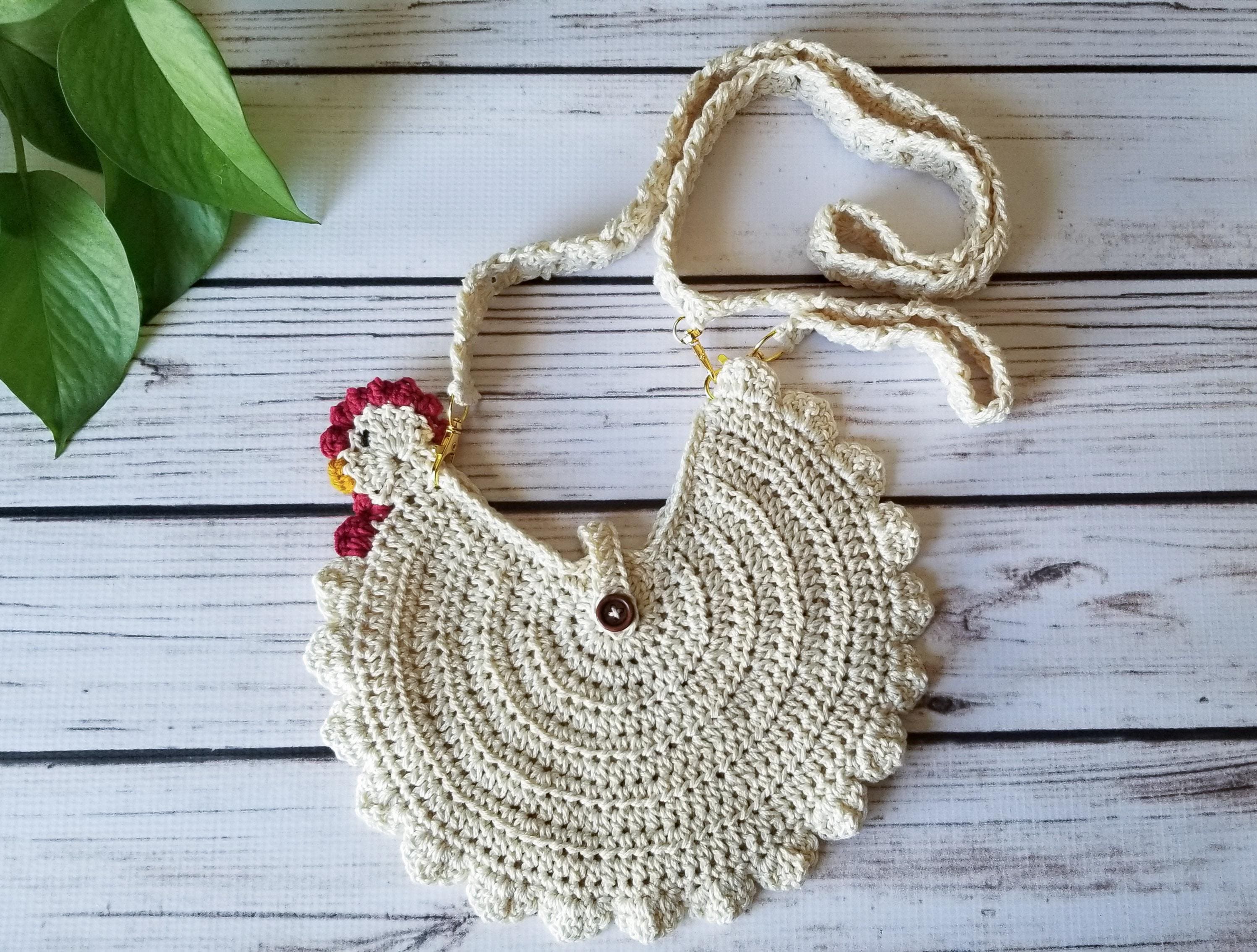 Chicken Purse, Crochet Chicken Purse, Chicken Lover, Chicken Attack, Hen Purse, Crochet Purse,Adjustable Strap Purse, Handmade Purse, Cotton