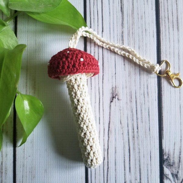 Mushroom Vape Pen Holder, Crochet Mushroom Vape Pouch, Vape Purse, Vape Lanyard, Mushroom Vape Necklace