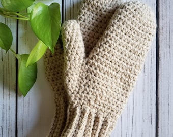 Chunky Crochet Mittens, Brown Mittens, Black Mittens, Thick Mittens, Knitted Mittens, Adult Mittens