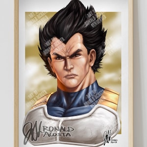 DBZ Dragon Ball Z Base Vegeta Premium Satin Original Art Print Poster