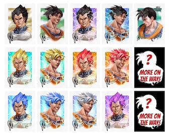Choose Your DBZ Dragon Ball Z Super Saiyan Goku Vegeta Gohan Premium Satin Original Art Print Poster