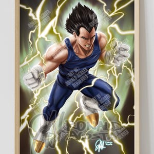 DBZ Dragon Ball Z Vegeta Premium Satin Original Art Print Poster