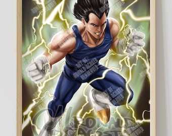 DBZ Dragon Ball Z Vegeta Premium Satin Original Art Print Poster