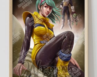 DBZ Dragon Ball Z Namek Saga Bulma Premium Satin Original Art Print Poster