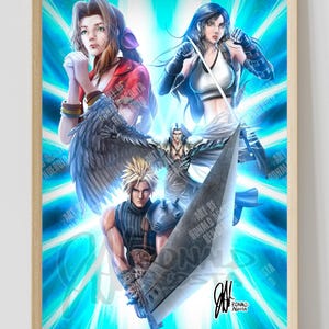 FFVII Final Fantasy VII 7 Premium Satin Original Art Print Poster