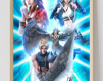 FFVII Final Fantasy VII 7 Premium Satin Original Art Print Poster