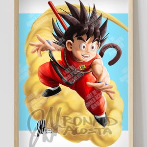 Dragon Ball Young Kid Goku Premium Satin Original Art Print Poster