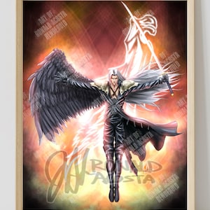 Sephiroth FFVII Final Fantasy VII 7 Premium Satin Original Art Print Poster