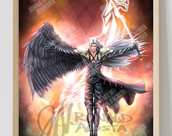 Sephiroth FFVII Final Fantasy VII 7 Premium Satin Original Art Print Poster