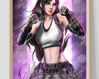 Tifa Lockhart FFVII Final Fantasy VII 7 Premium Satin Original Art Print Poster