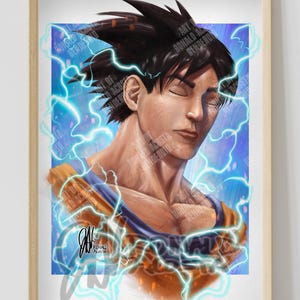 Dragon Ball Super DBZ SSJ Ultra Instinct Sign Goku Premium Satin Original Art Print Poster