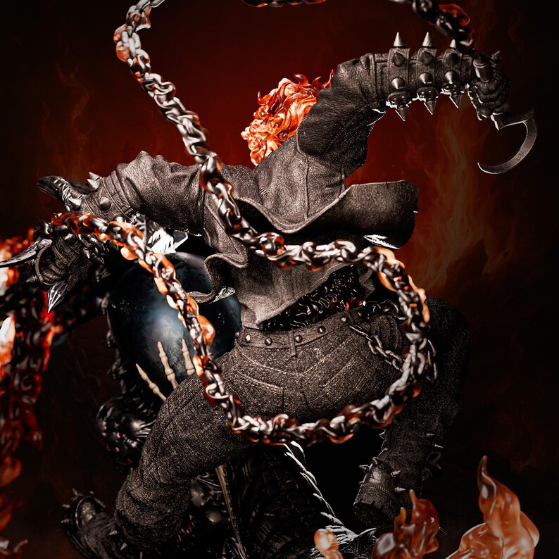 Ghost Rider STL | 1/6 Scale 3D Print Model | Hellfire Bike Diorama ...
