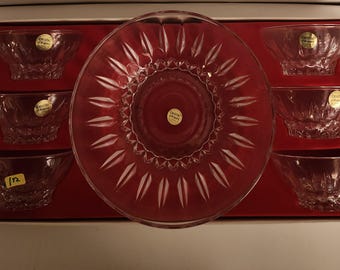 Cristal d'Arques Villantry Pattern 7-teiliges Kristall-Obstsalat-Service-Set