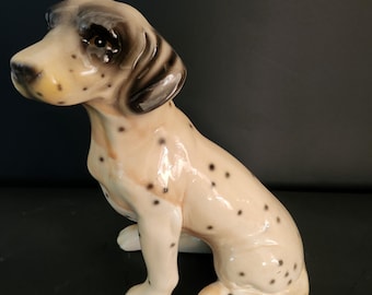Vintage English Setter Porcelain Dog Statue