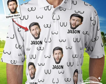 Polo personalizzata con foto, maglietta da golf con viso personalizzato, regalo divertente e scherzoso