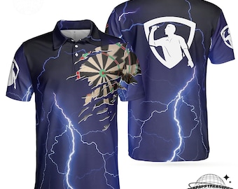 Polo da uomo con freccette, misto cotone traspirante, regalo sportivo