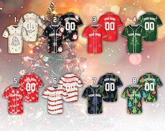 Custom Christmas Baseball Jersey – Personalized Holiday Team Uniform
