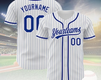 Maglia da baseball personalizzata, maglia con nome e numero della squadra personalizzati, uniforme a righe B3