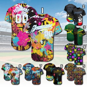 Benutzerdefinierte Graffiti Baseball Jersey: Street Art Button-Down