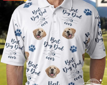 Polo personalizzata con foto del papà del cane, regalo personalizzato per la festa del papà